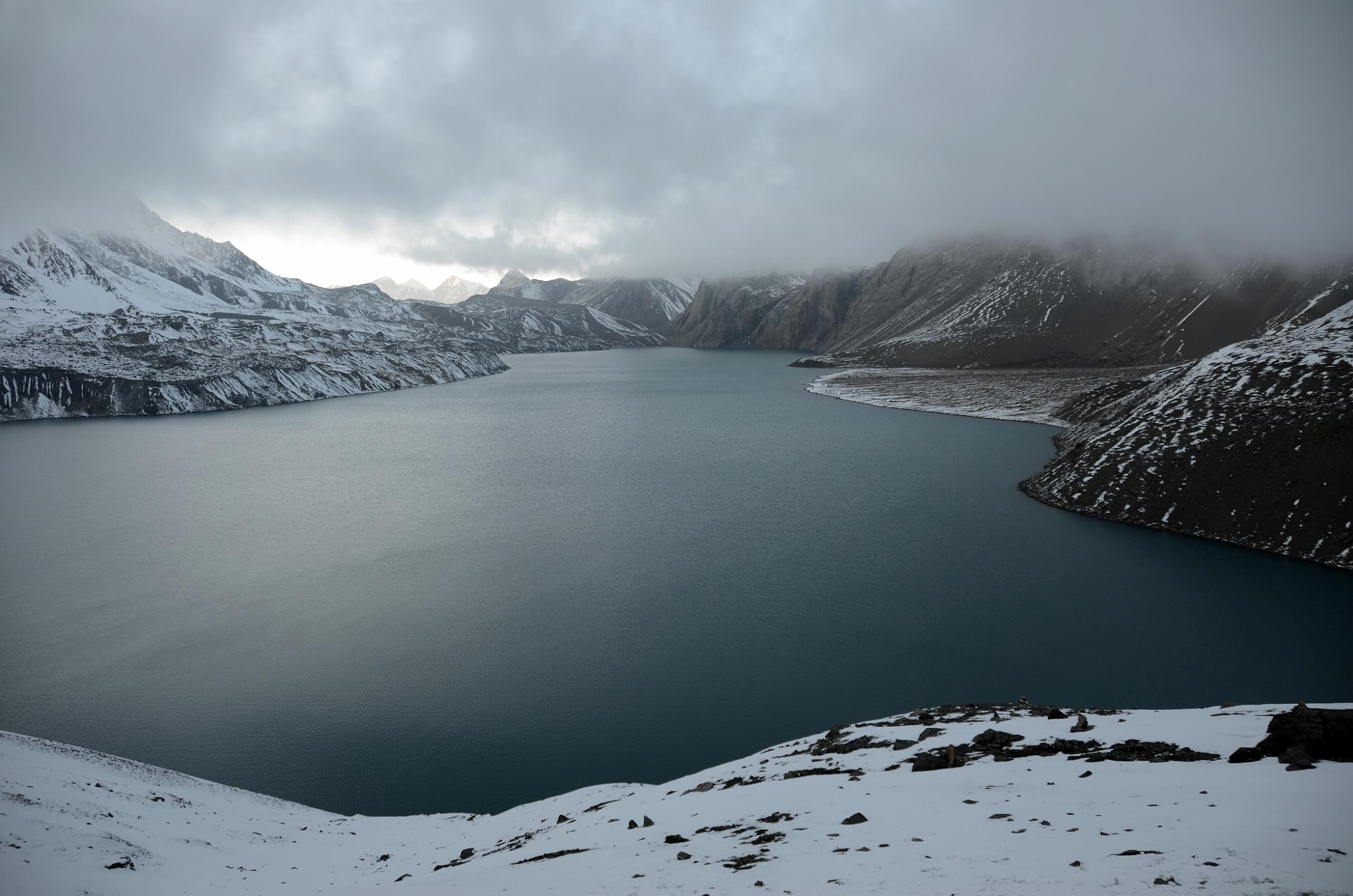 34 First View Of Tilicho Tal Lake At 5pm From 5007m 